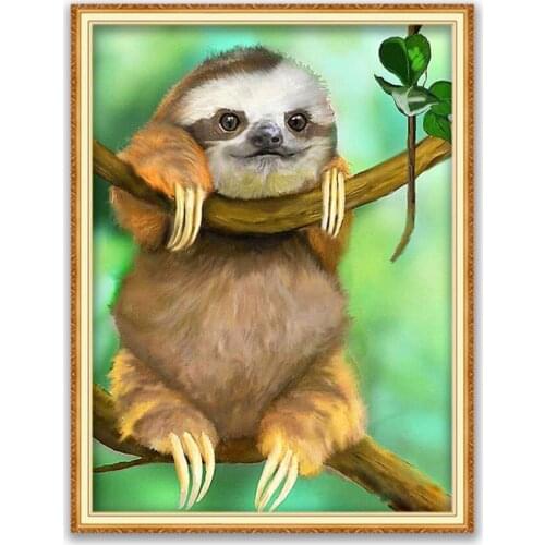 Animal Sloth DIY Cross Stitch 11CT Embroidery Kits Craft Needlework Set Cotton Thread Printed Canvas Home Decoration Hot Sell