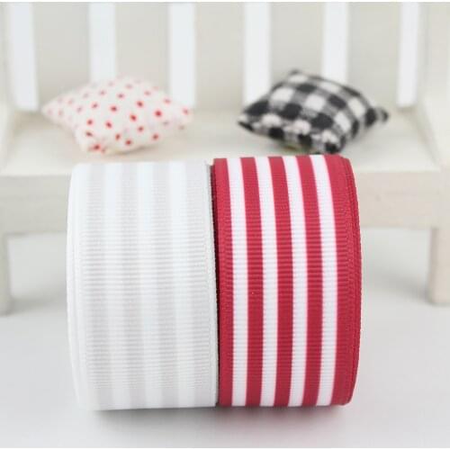 1" red stripe ribbon grosgrain 25mm DIY handmade Wedding decoration materials double side printed grosgrain ribbon 25 yards