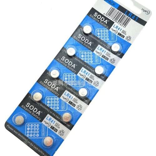 50pcs/lot Card board LR41 AG3 L736 button battery 392 SR41 electronic glowing ear scoop ring lamp thermometer