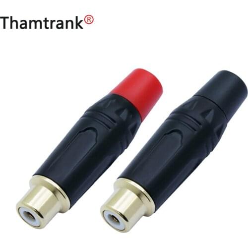 10pcs/lot RCA Female Connector Gold Plated RCA Jack Socket Audio Wire Connector Audio Jack Speaker Adapter 5 Pairs Red+Black