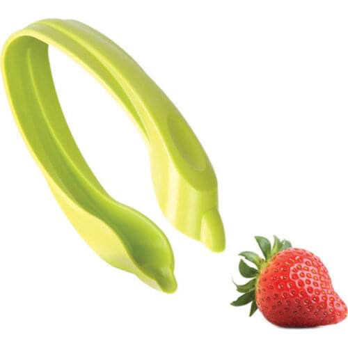 2pcs! Creative plastic strawberry hullers fruit remove stalks device clip fruit and vegetable leaf stalk separator kitchen tools