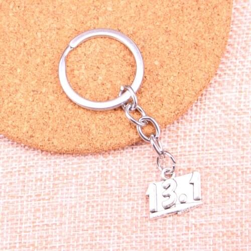 20pcs 16*19mm marathon 13.1 Pendants DIY Men Car Key Chain Ring Holder Keyring Souvenir Jewelry Gift