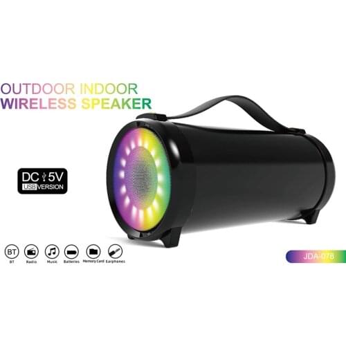 2021 New Outdoor Portable Barrel Bluetooth Speaker High Volume Subwoofer Colorful Marquee Card Speaker