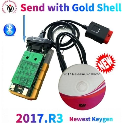 2018R0 NEW Arrival 2021 NEW Gold Colour OBD2 diagnostic tool 2017.R3 keygen vd tcs for delphis vdljk pro car/truck obdii SCANNER