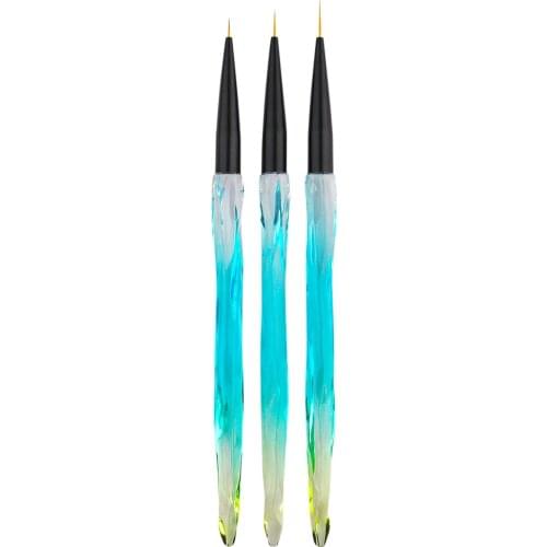 3pcs Nail Art Liner Brushes Flower UV Gel Painting Drawing Pens for Details