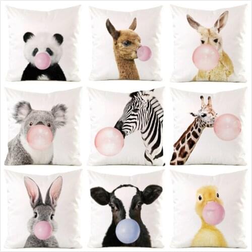 45cm*45cm Animal portrait Inimitated Silk Fabric Throw Pillow Covers Couch Cushion Cover Home Decorative Pillows Pillow Case