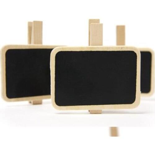 50 pcsMini Wooden Note Blackboard Clamps Retangle Chalkboard Blackboard Clip Tag Message Board For Wedding Party Paper Photo DIY