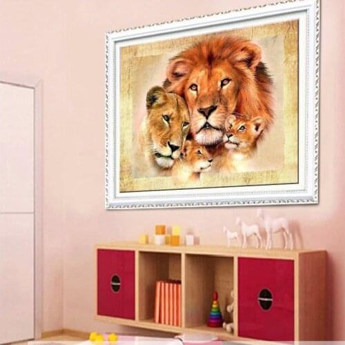 Lion Tiger DIY 5D Diamond Mosaic Handmade Diamond Painting Cross Stitch Kits Diamond Embroidery Patterns Rhinestones gift