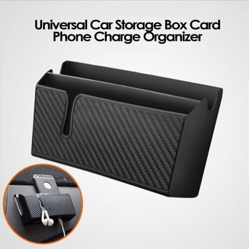 Car Storage Box Car Seat Crevice Card Phone Charging Cble Coin Holder Stickiness Organizer Reserved Bag ABS Auto Accessories