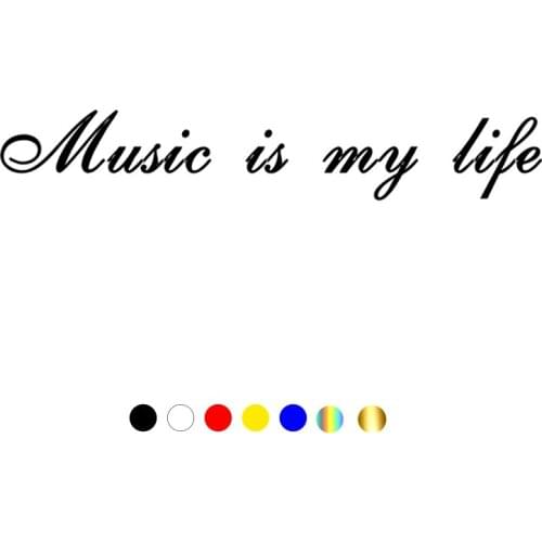 CS-311# music is my life funny car sticker and decal silver/black vinyl auto car stickers