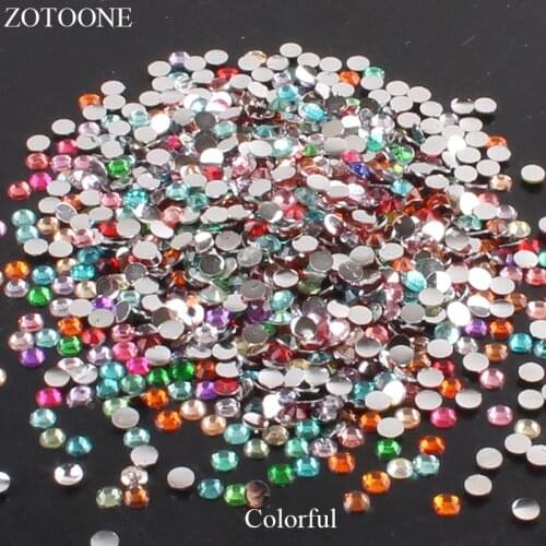ZOTOONE FlatBack Resin Colorful Rhinestones Stones And Crystals For Clothes Nail Art Non HotFix Strass Applique Decorations E