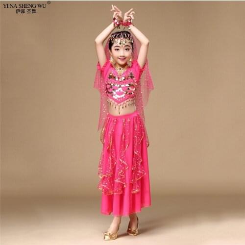 Kids Belly Dance Costumes 2/7pcs Set India Belly Dance Clothes Child Kids Indian Bellydance Oriental Dance Girls Belly Dancing