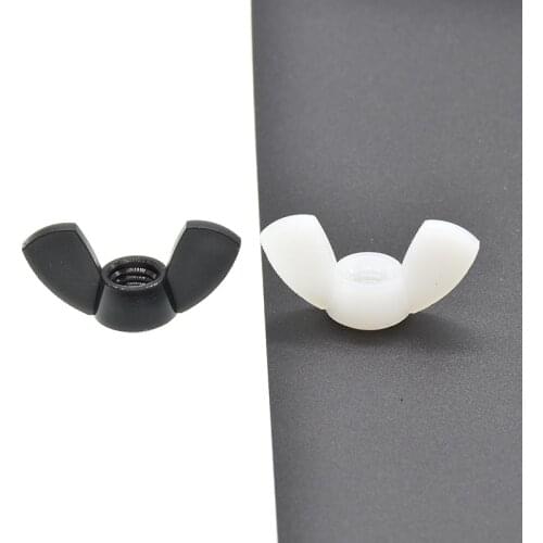 DIN315 Hand Tighten Black And White Nylon Nut Wingnut Butterfly Nut Ingot Plastic Wing Nuts M3 M4 M5 M6 M8 M10 M12