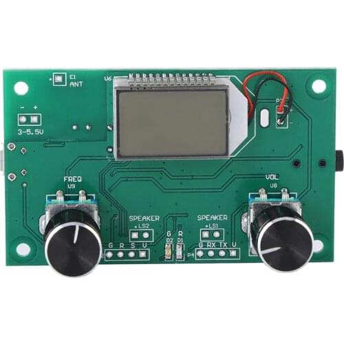FM Radio Receiver Module 87-108MHz Frequency Modulation Stereo Receiving Board with LCD Digital Display 3-5V DSP PLL