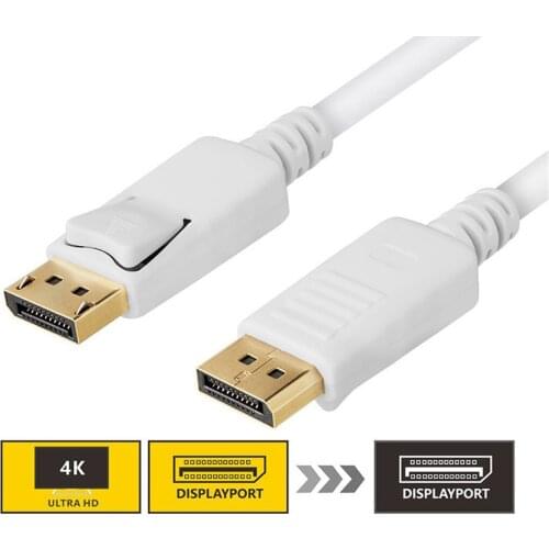 DisplayPort Cable Male to DP Male Cable DP Video Audio Display Port Cord for HDTV Projector 1.8M 3M 5M Black White