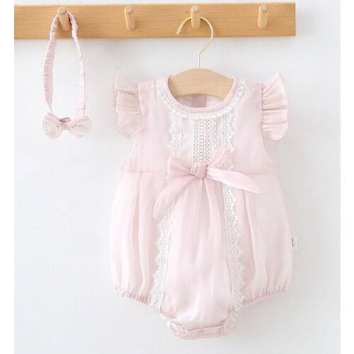 Baby Girl Sleeveless Rompers Summer Baby Girl Rompers Baby Kids Girl Fly Sleeve Newborn Rompers Clothes