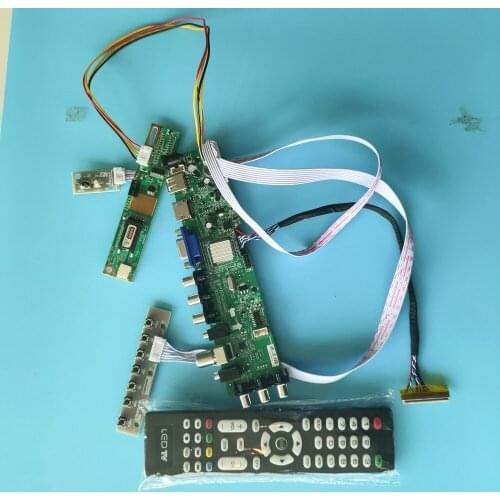 Kit For LTN141XA-L02 1024X768 30pin TV VGA USB AV Controller board 1 CCFL Digital DVB-T2 DVB-T HDMI LCD Panel 14.1" remote