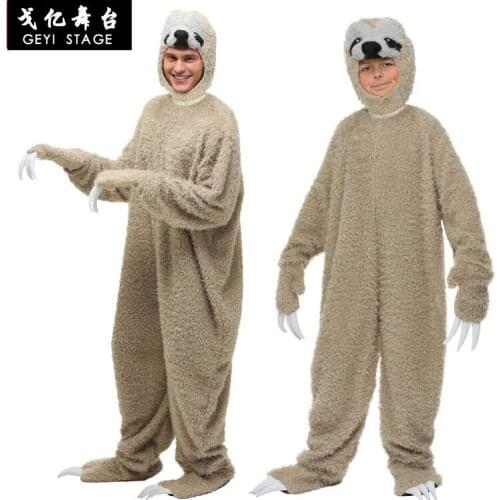 Cosplay childrens day school performs a series of animal family dress, sloth costume