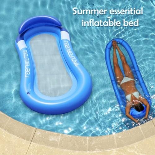 Summer Water Hammock Swimming Pool Beach Water Hammock PVC Air Mattress Lounger Floating Sleeping Cushion Inflatable Air Bed