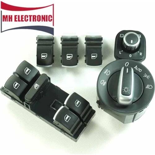 MH Electronic Headlight Lamp Mirror Window Button Switch 3C8 941 431 C 5ND 959 857 5ND959565A for V-W Golf MK5 Je-tta MK5 MK6