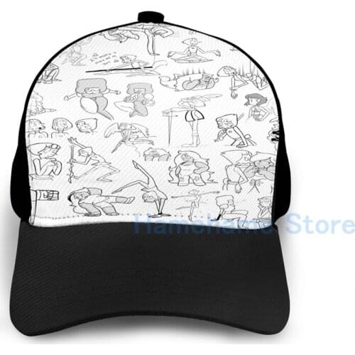 Fashion Sketches - Steven Universe Basketball Cap men women Graphic print black Unisex adult hat