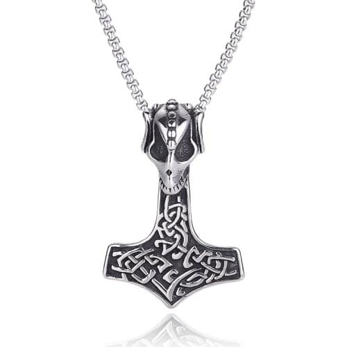 316L Stainless Steel Viking Norse Skull Sheep Head Valknut for Men Amulet Scandinavian Necklace Pendant Animal Jewelry SP0870