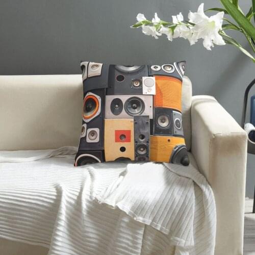 Retro Music Sound Speakers pillowcase printed cushion cover sofa waist pillow pillow cover