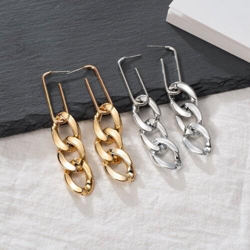 NEW Street Style Exaggerated Long Chain Dangle Earrings Noble Unusual Earrings Womens Party Dinner Earrings 2021 Trend Jewelry