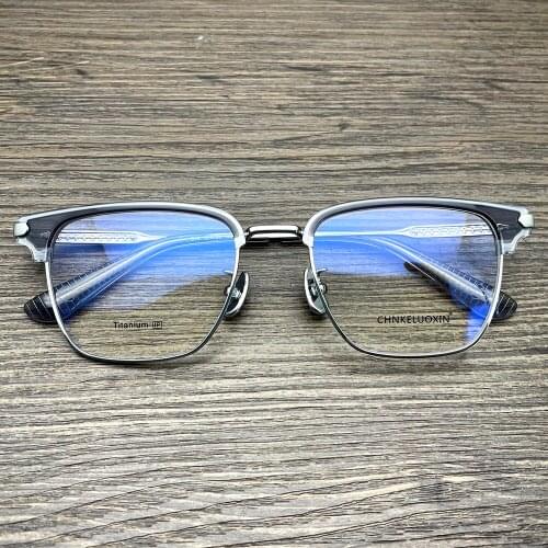 Top Quality Vintage Men Pure Titanium Glasses Frame Style Male Square Ultralight Eye Myopia Prescription Eyeglasses Oclus