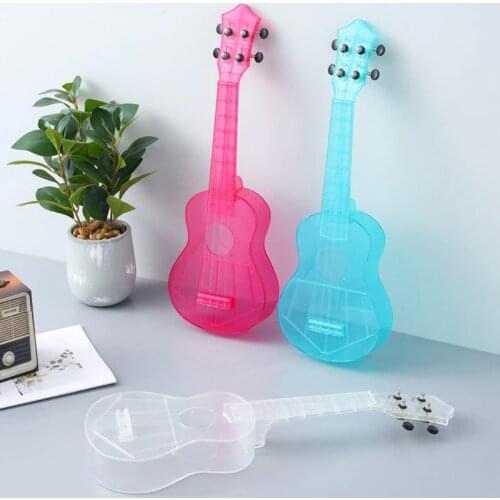 Transparent Ukulele Colorful Plastic Children Mini Toys 54CM Creative Stage Performance Nylon Four Stringed Musical Instrument