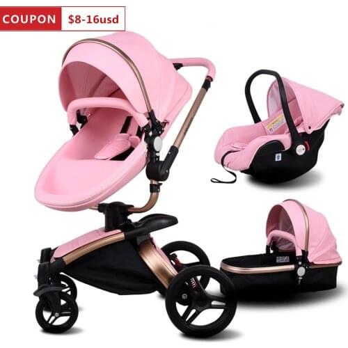 Babyfond Luxury Baby Stroller 3 in 1 Fashion Carriage EU Pram Folding Baby Car Free Shipping And Gifts