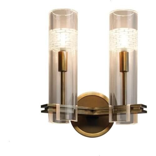 Nordic postmodern design sconces light Simple strip glass modern wall lamp Ins wind blue white gray glass wall lights for home