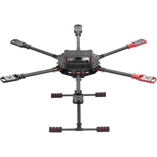 Saker610 610mm /Saker675 675mm6-axles Carbon Fiber Folding Rack DIY RC Drone Hexacopter Frame Kit with Landing skid Motor Mount