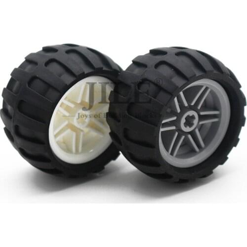 Technology Car Wheel 30.4mm D. x 20mm with No Pin Holes and Reinforced Rim with Tire 56x26 Balloon 56145 55976 Building Blocks