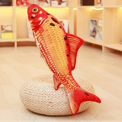 Carp Koi Fish Shaped PP Cotton Funny Plush Exercise Scratch Play Toys For Small Cat Pets Kitten Supplies With Catnip