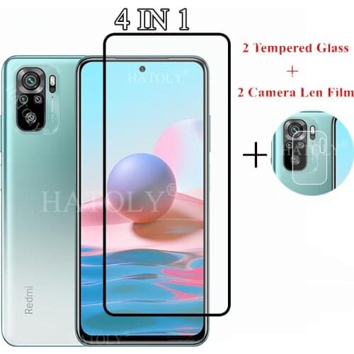 Tempered Glass For Xiaomi Redmi Note 10 Screen Protector Camera Lens Film For Redmi Note 10 Glass For Redmi Note 10 6.43 inch