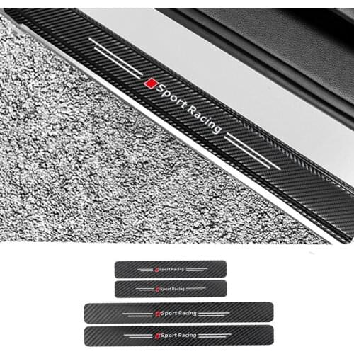 4pcs/set Car Door Protect Carbon Fiber Sticker For A1 A3 A4 A5 A6 A7 A8 Q1 Q3 Q5 Q7 TT B5 B6 B7 B8 B9 8P 8V 8L C6 C5 C7 4F S4 S6