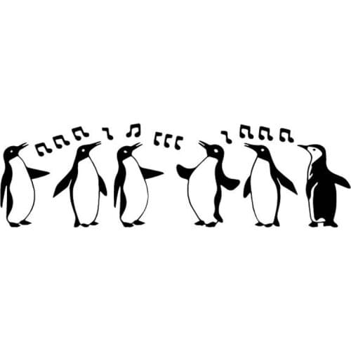 18.7CM*5.6CM Happy Penguin Decorate Car Stickers Car Door Accessories Vinyl Decal