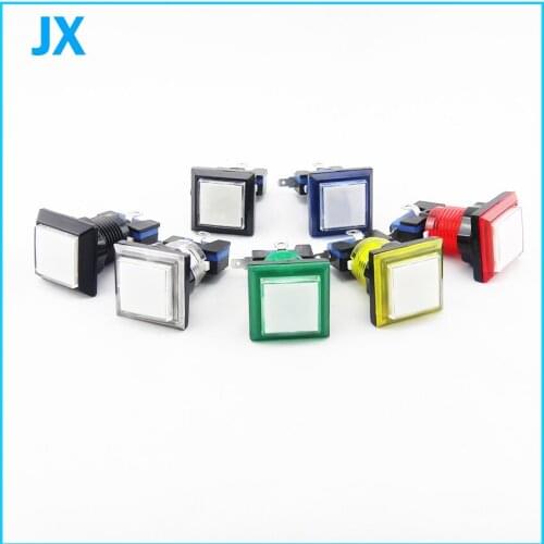 33*33mm Lighted button Illuminated quadrate Push Button with microswitch for arcade game machine 9 colors for choosing