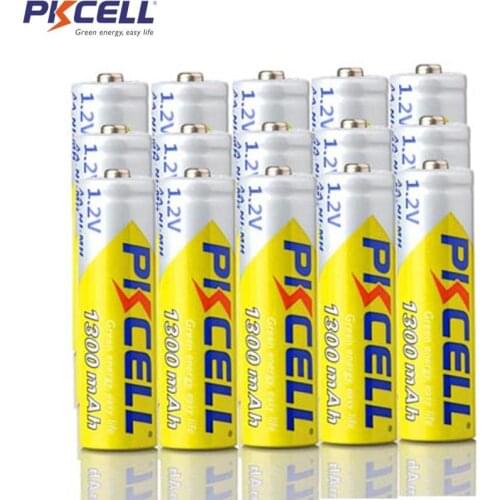 15Pcs PKCELL AA 1.2V NIMH Rechargeable Battery aa 1300mah 1.2Volt nimh Batteries For DVD MP3 Digital Camera