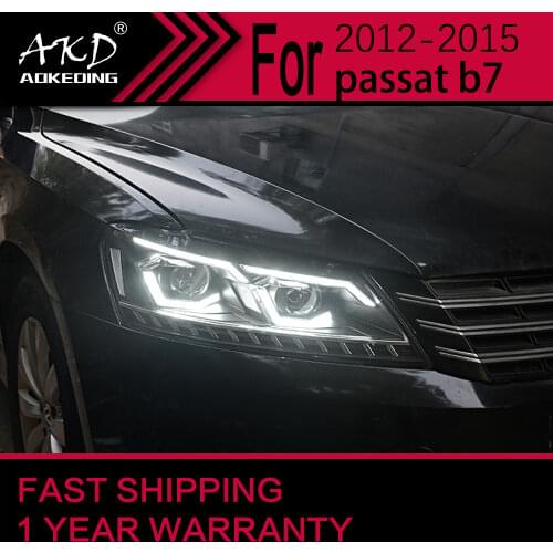 AKD Car Styling Headlights for VW Passat B7 LED Headlight US Version LED DRL 2012-2015 H7 D2H Hid Bi Xenon LED High Beam Lens