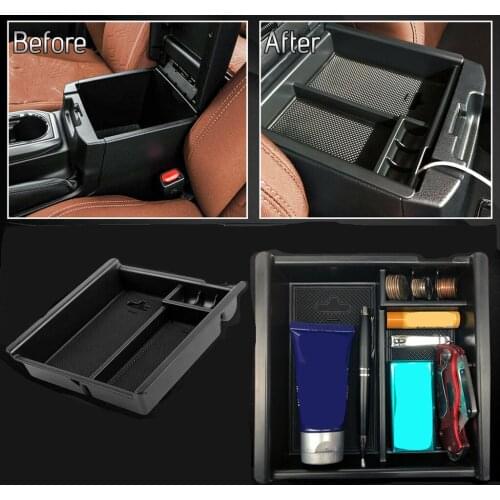 Car Armrest Box Center Console Storage Glove Box Organizer Insert Tray NON-SLIP for Toyota Tacoma 16-18 Vehicles, 7.7x7.8x1.2"