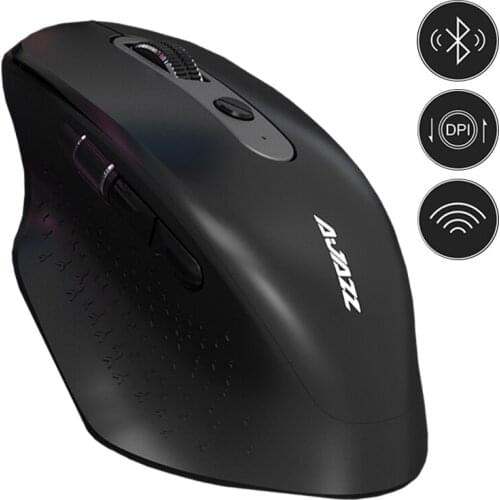 Ajazz i660T Wireless Bluetooth Mouse Multi Mode Optical 3200DPI Bluetooth 4.0 2.4G 250Hz Return Rate Gaming Mouse for Laptop
