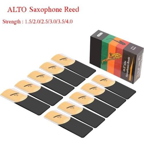 Eb Alto Sax Saxophone Reeds Strength 1.5 2.0 2.5 3.0 3.5 4.0 Saxophone Reed Woodwind Instrument Parts Accessories 10 Pack