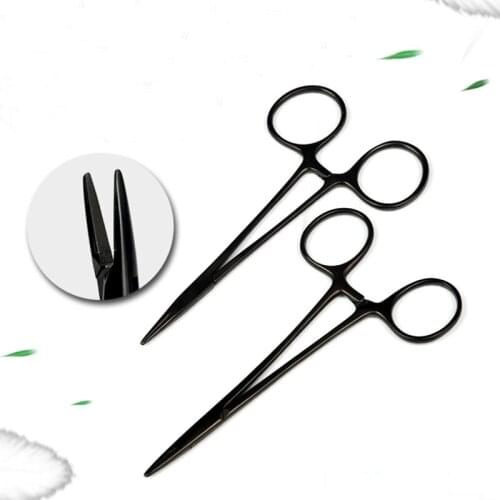 Porcelain Black Handle Insert Needle Holder Double Eyelid Embedding Needle Holder