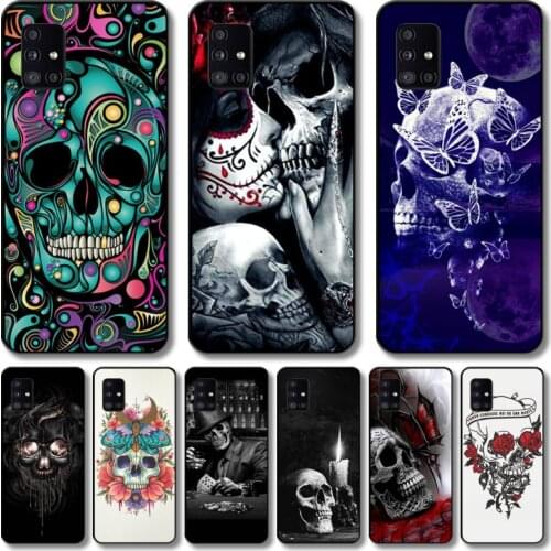 Purple skulls Phone Case For Samsung Galaxy A 12 51 52 21 71 72 42 31 10 80 90 S E 5G Black Shell Art Cell Cover