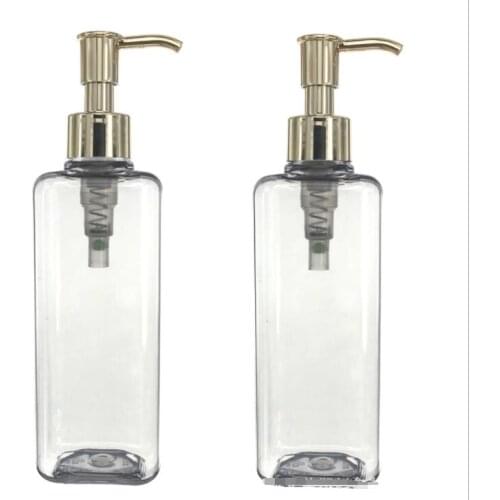 Shampoo bottles 200mlPlastic Refillable Bottles White PET Pressed Pump Dispenser Lotion Massage Oil Shampoo Cream Packaging