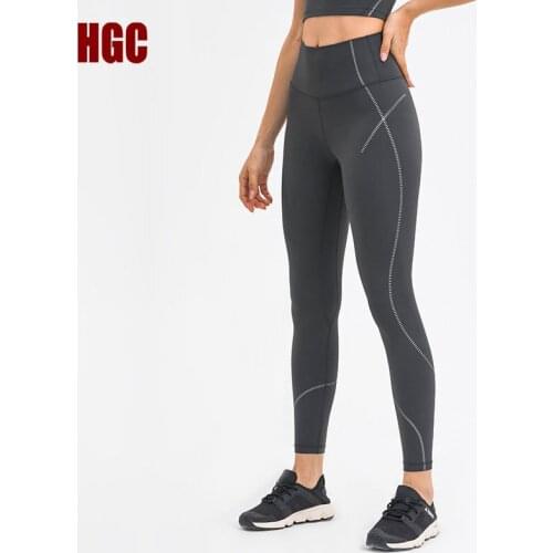 HGC Yoga Pants Naked-feel Fabric Buttery-Soft High Waist Leggings Sport Women Fitness Squat Proof Sexy Slim Workout GYM Capris