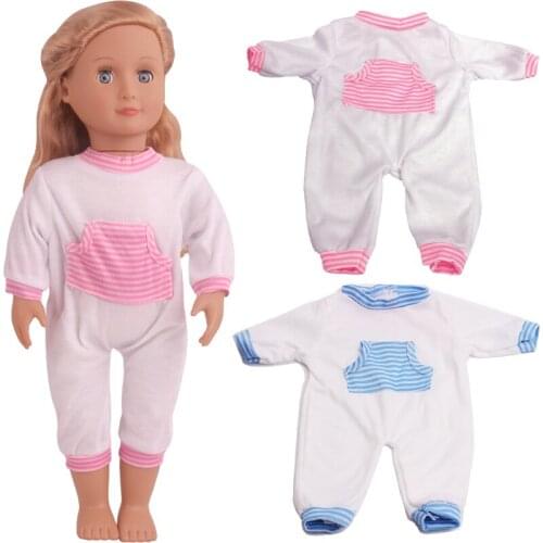 18 inch Girls doll clothes American newborn Simple white jumpsuit Baby toys dress fit 43 cm baby dolls c800