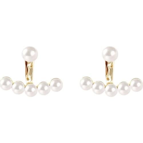Korean Dual Wear Pearl Earrings Temperament Retro Fan Shaped Stud Earrings Detachable Personalized Earrings Women Low Price